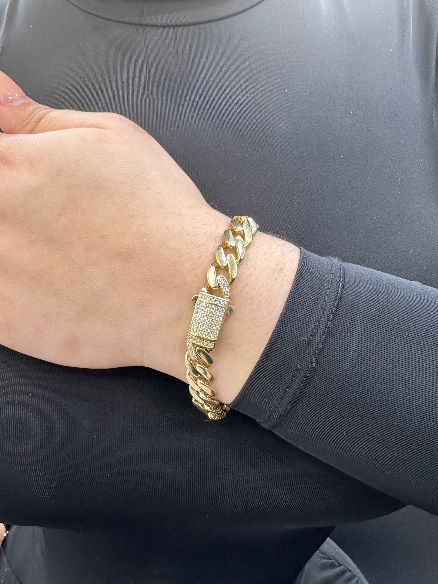 14K Women's Ittallo Bracelet Cz Stones At Lock