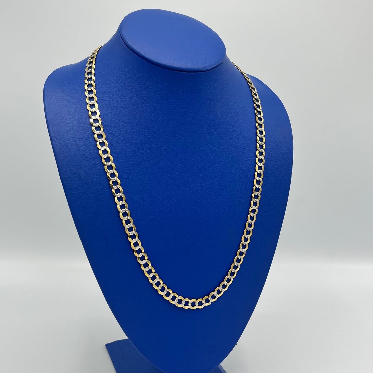 14K Solid Classic Flat Cuban Chain Two Tones \\ 8.3 mm - 26” \\