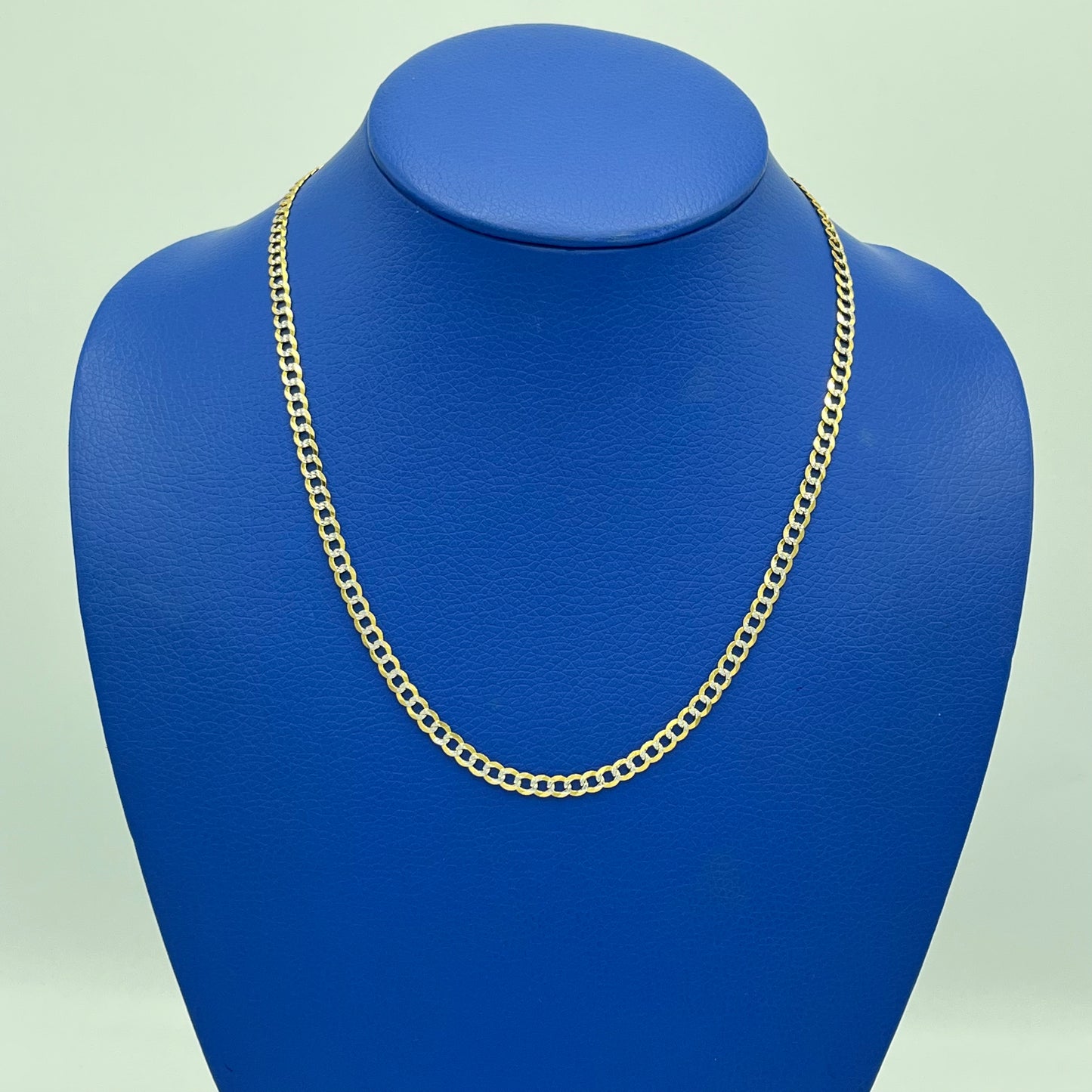 14K Solid Flat Classic Cuban Chain Two Tones \\ 4.5 mm - 20” \\
