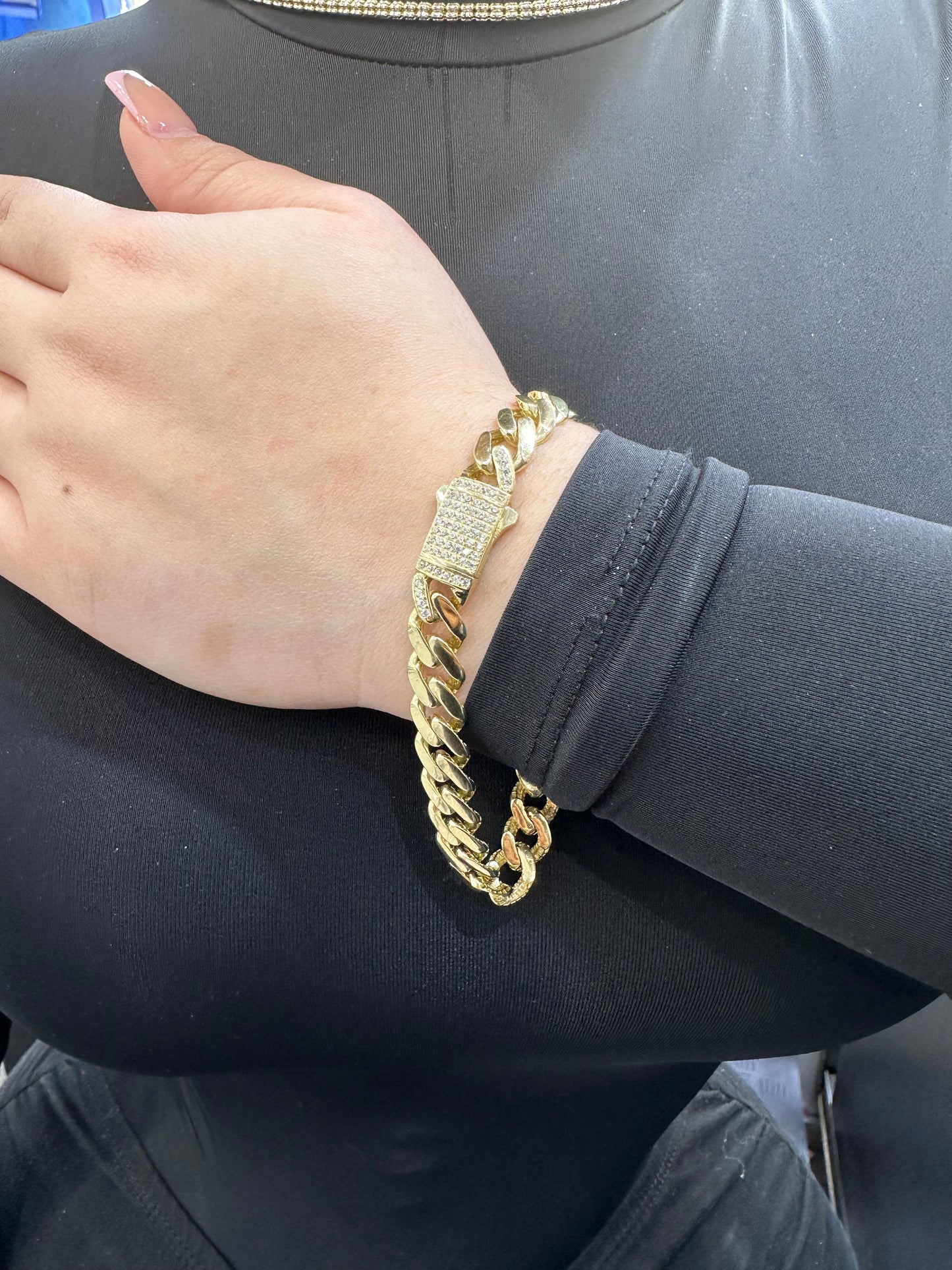 14K Women's Ittallo Bracelet Cz Stones At Lock