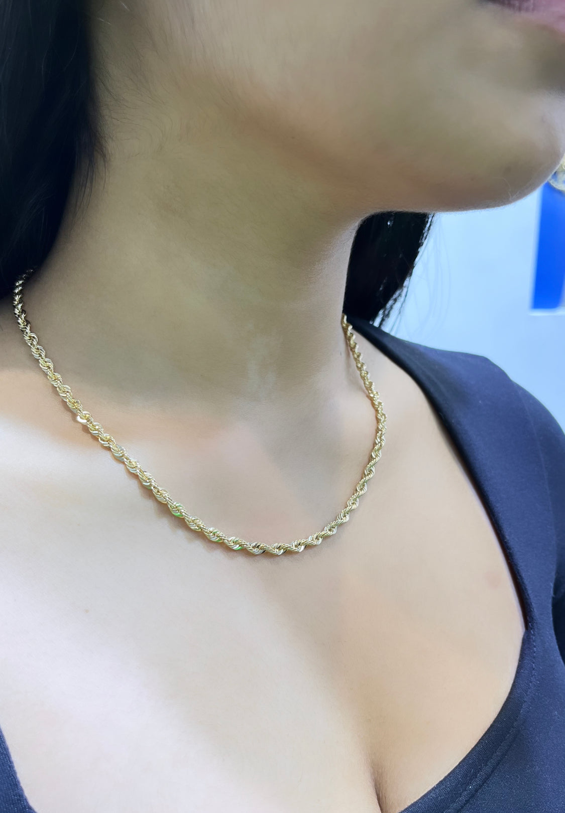 14K Rope Chain (18”- 3.4mm)
