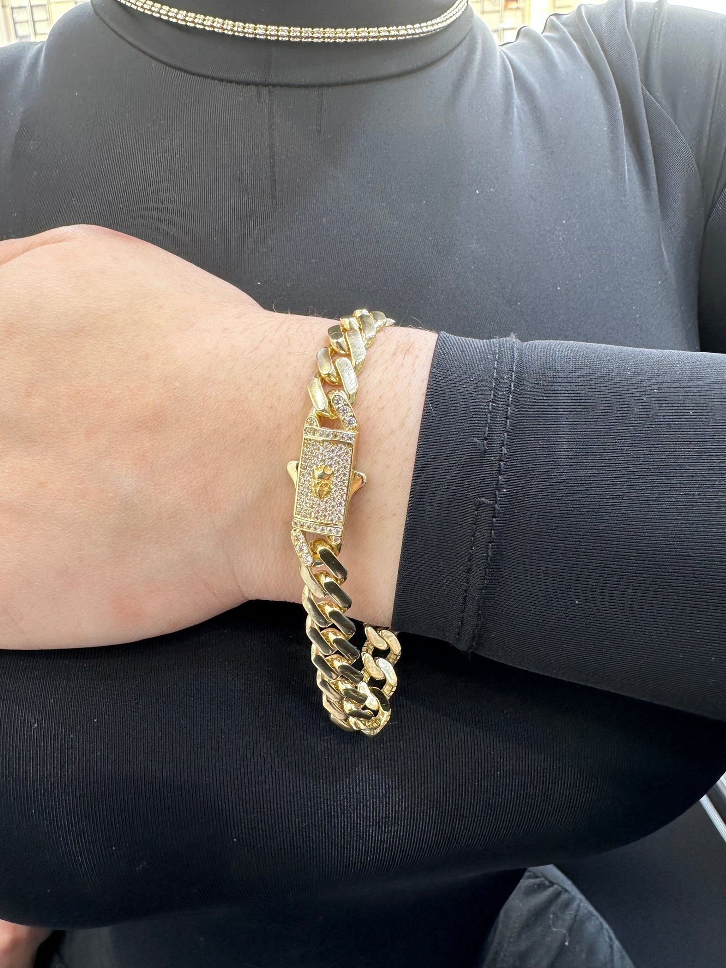 14K Women's Ittallo Bracelet Cz Stones At Lock