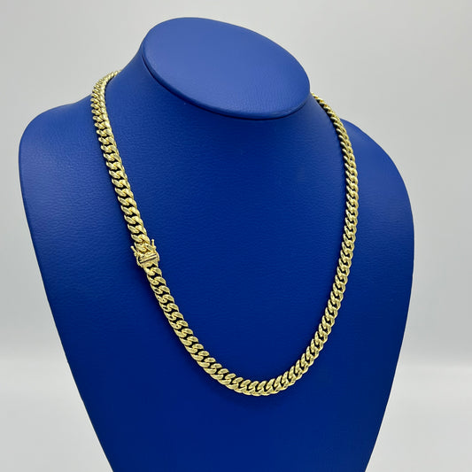 14K Miami Hollow Cuban Chain \\ 7.7 mm - 22â \\
