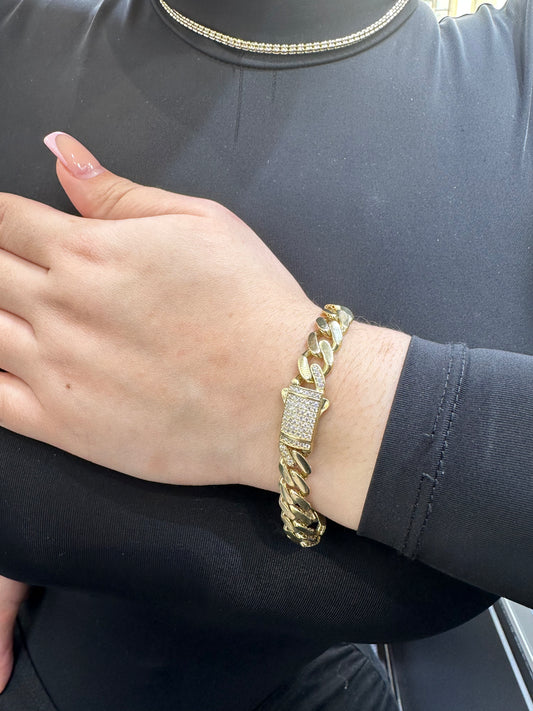 14K Women's Ittallo Bracelet Cz Stones At Lock