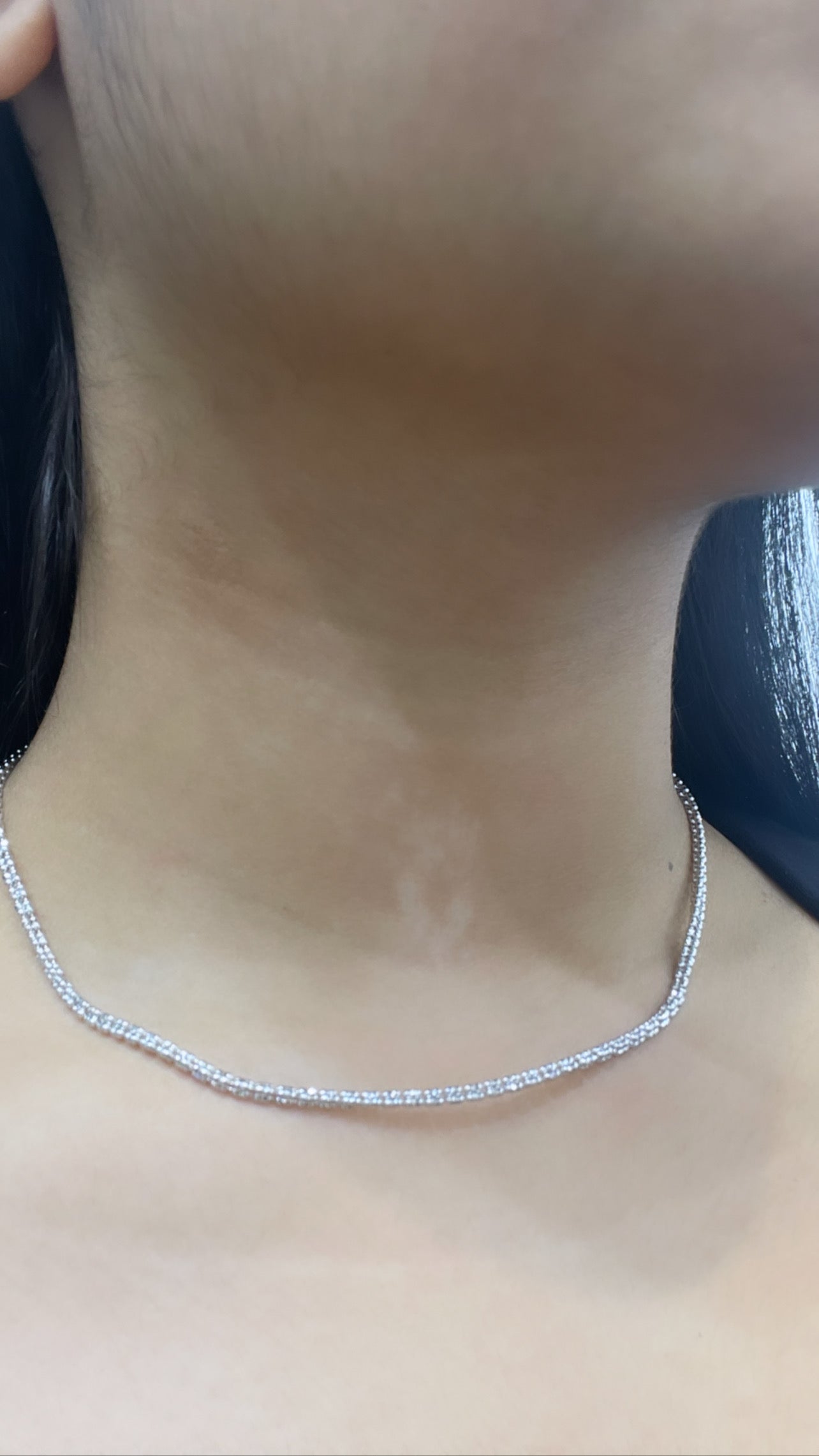14K Moon Ice Chain White Gold (2.3mm - 16”)