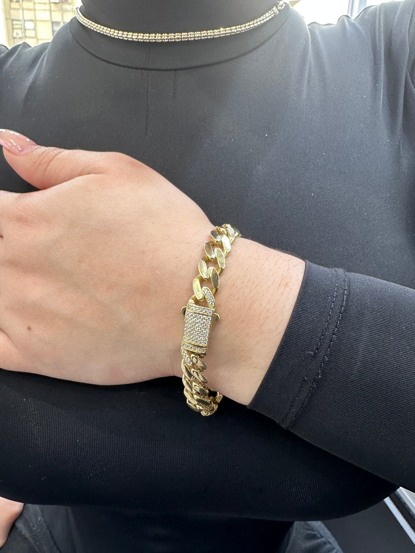 14K Women's Ittallo Bracelet Cz Stones At Lock