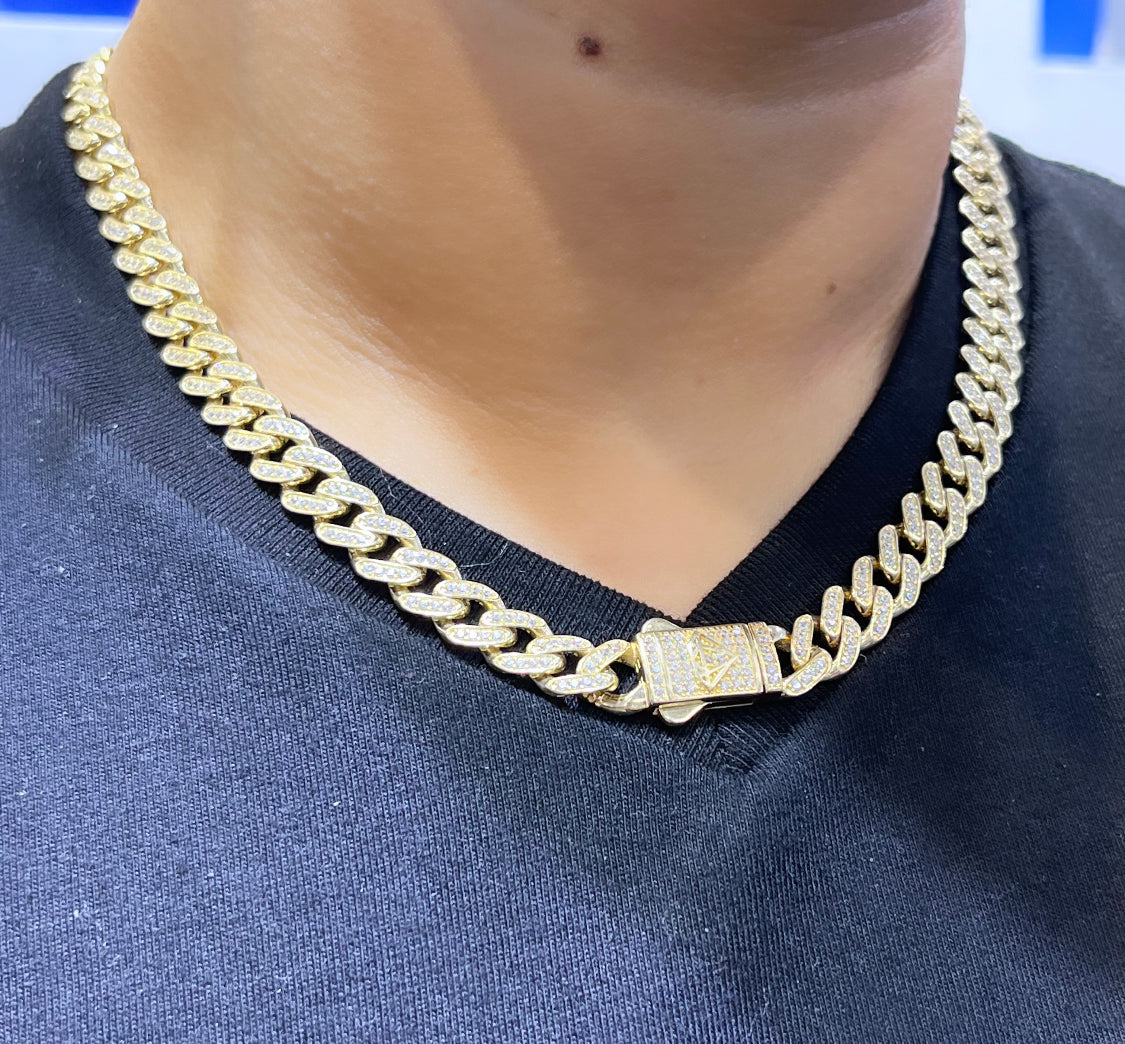 14K Hollow š®š¹ ITTALLO Choker FULL CZ (8.8MM \\ 18ā