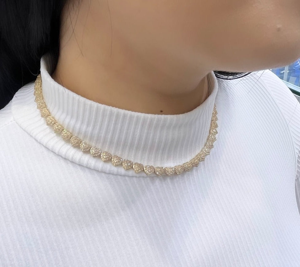 14K ❤️Heart❤️ Choker Cz \\ 5.9 mm - 16” \\