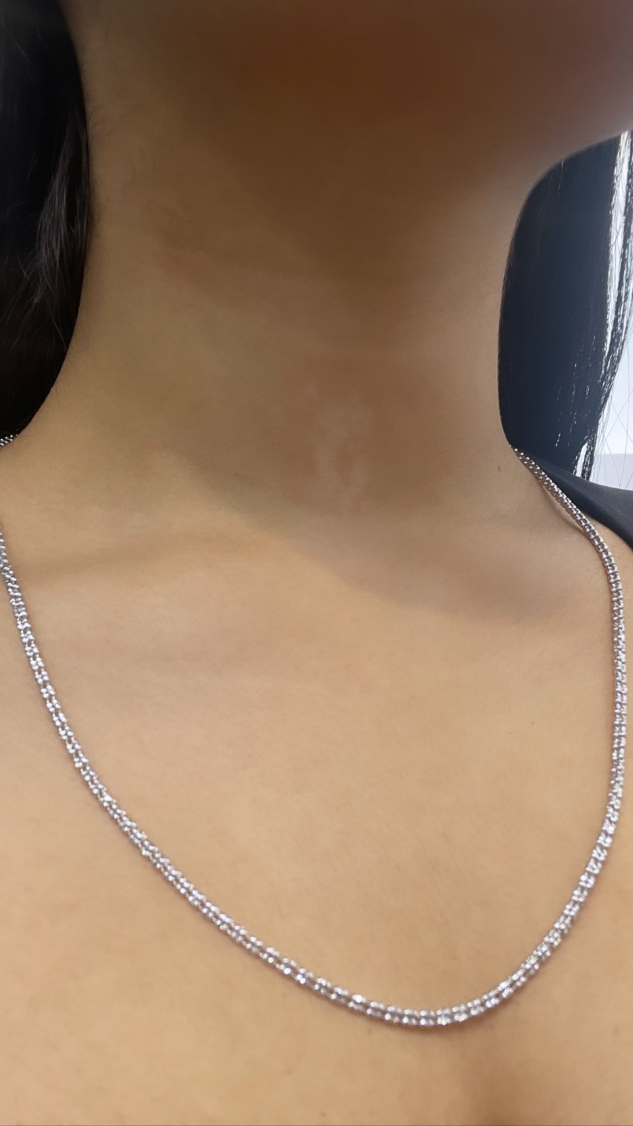 14K Moon Ice Chain White Gold (2.4mm - 22”)
