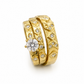 14K Trio Wedding Cz Stones Yellow Yellow