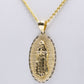 14K Virgen Maria Pendant with Rope Chain Yellow Gold