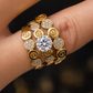 14K Trio Wedding Cz Stones Yellow Yellow