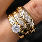 14K Trio Wedding Cz Stones Yellow Yellow