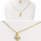 Cadena Cubana con Inicial con Corona + Guillo y  Aretes de Circonio GRATIS
