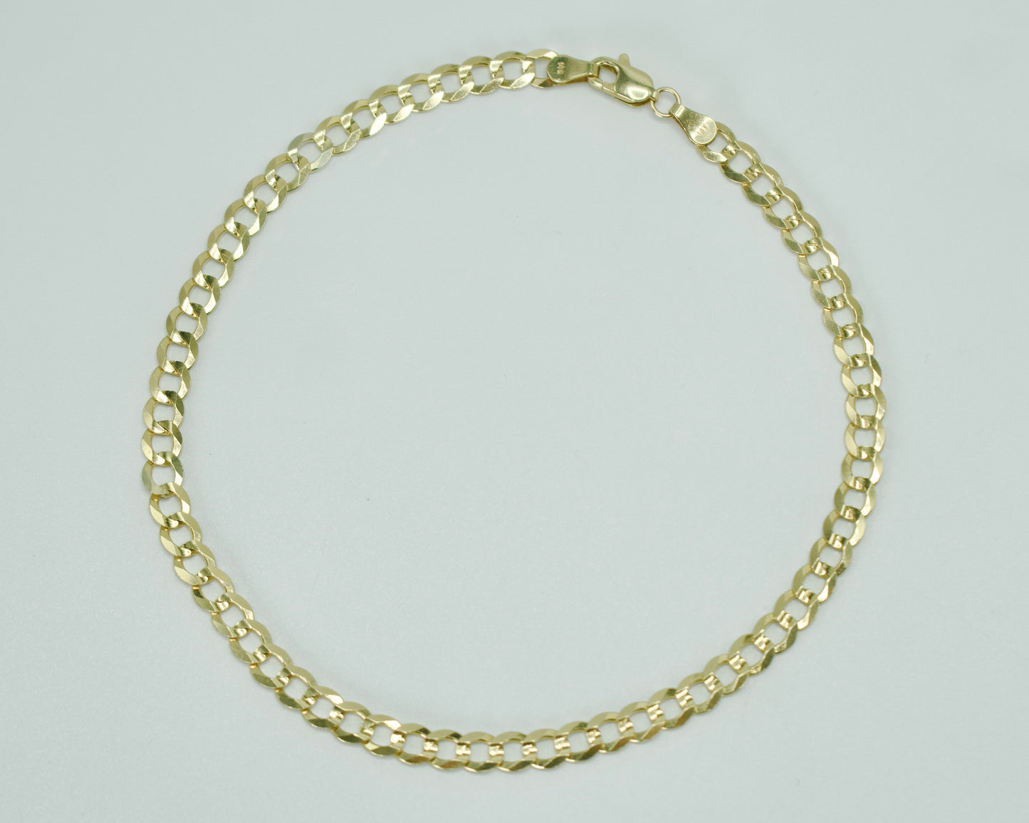 14K Cuban Ankle Bracelet Yellow Gold