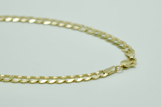 14K Cuban Ankle Bracelet Yellow Gold
