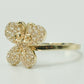 14K Butterfly Cz Women's Ring Yellow Gold