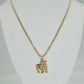 14K DOG Pendant With Rope Chain Yellow Gold