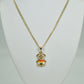14K Tear Pendant With Cuban Chain Yellow Gold