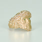 14K Jesus Face Cz Men's Ring Yellow Gold