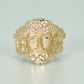 14K Jesus Face Cz Men's Ring Yellow Gold