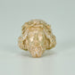 14K Jesus Face Cz Stones Ring Yellow Gold