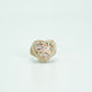 14K Heart Cz Stones Women's Ring Yellow Gold