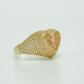 14K Heart Cz Stones / Baguette Women's Ring Yellow Gold