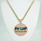 14K Last Supper Pendant Cz Stones With Rope Chain Yellow Gold