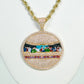 14K Last Supper Pendant Cz Stones With Rope Chain Yellow Gold