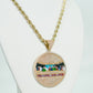 14K Last Supper Pendant Cz Stones With Rope Chain Yellow Gold