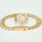 COMBO 14K MONACO BRACELET FULL CZ STONES + RING YELLOW GOLD