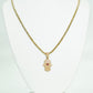 14K Hamsa Pendant Cz Stones With Franco Chain Two Tones