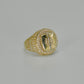 14k Round Cz Men's Ring Yellow Gold