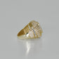 14k Round Cz Men's Ring Yellow Gold