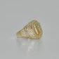 14k Round Cz Men's Ring Yellow Gold