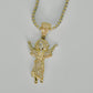 14K Divino Nino Pendant Cz Stones With Ice Chain Yellow Gold