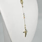 14K Three Tones Gold 2.8 mm Rosary Chain 22 inches