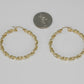 14K Fancy Hoops Yellow Gold