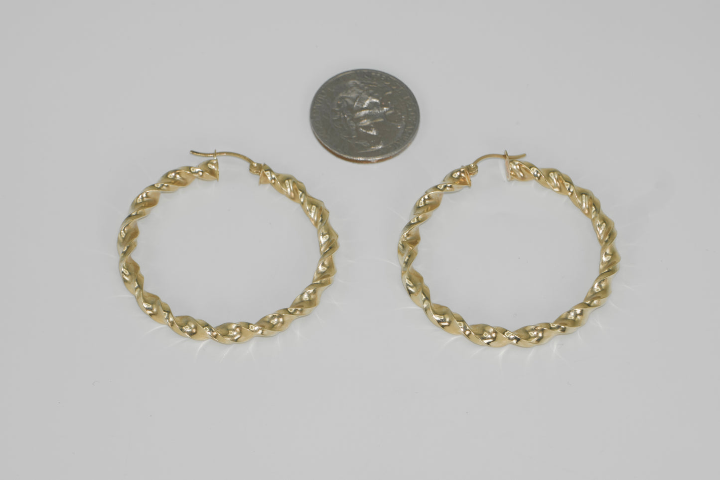 14K Fancy Hoops Yellow Gold