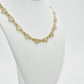 14K Heart Choker Cz Stones / Baguette Yellow Gold