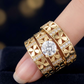 14K Trio Wedding Cz Stones Yellow Yellow