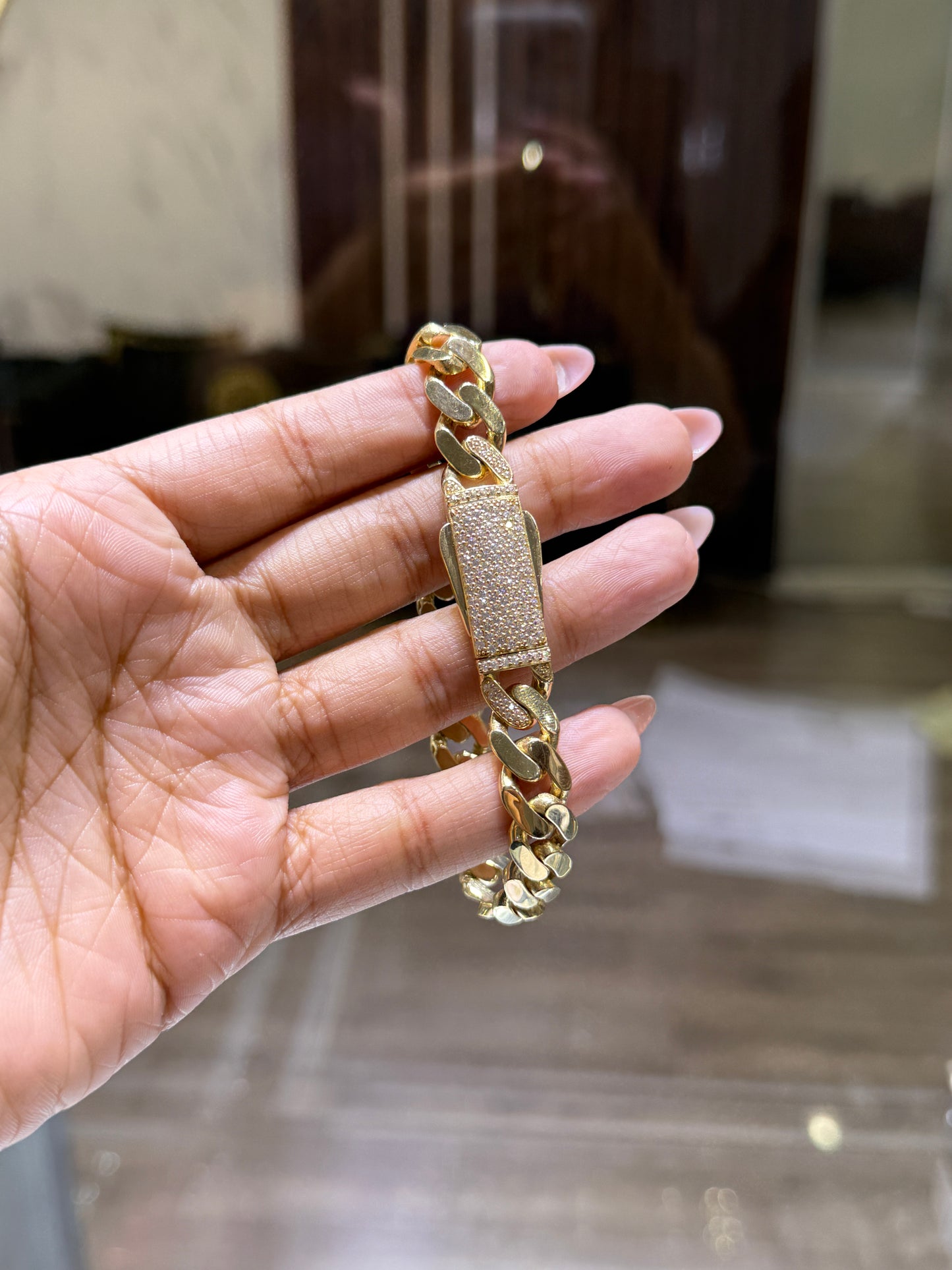 14K ITTALLO Bracelet Cz Stones Yellow Gold