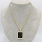 14K Picture Pendant Cz Stones with Rope Chain Yellow Gold