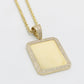 14K Picture Pendant Cz Stones with Rope Chain Yellow Gold