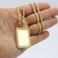 14K Picture Pendant Cz Stones with Rope Chain Yellow Gold