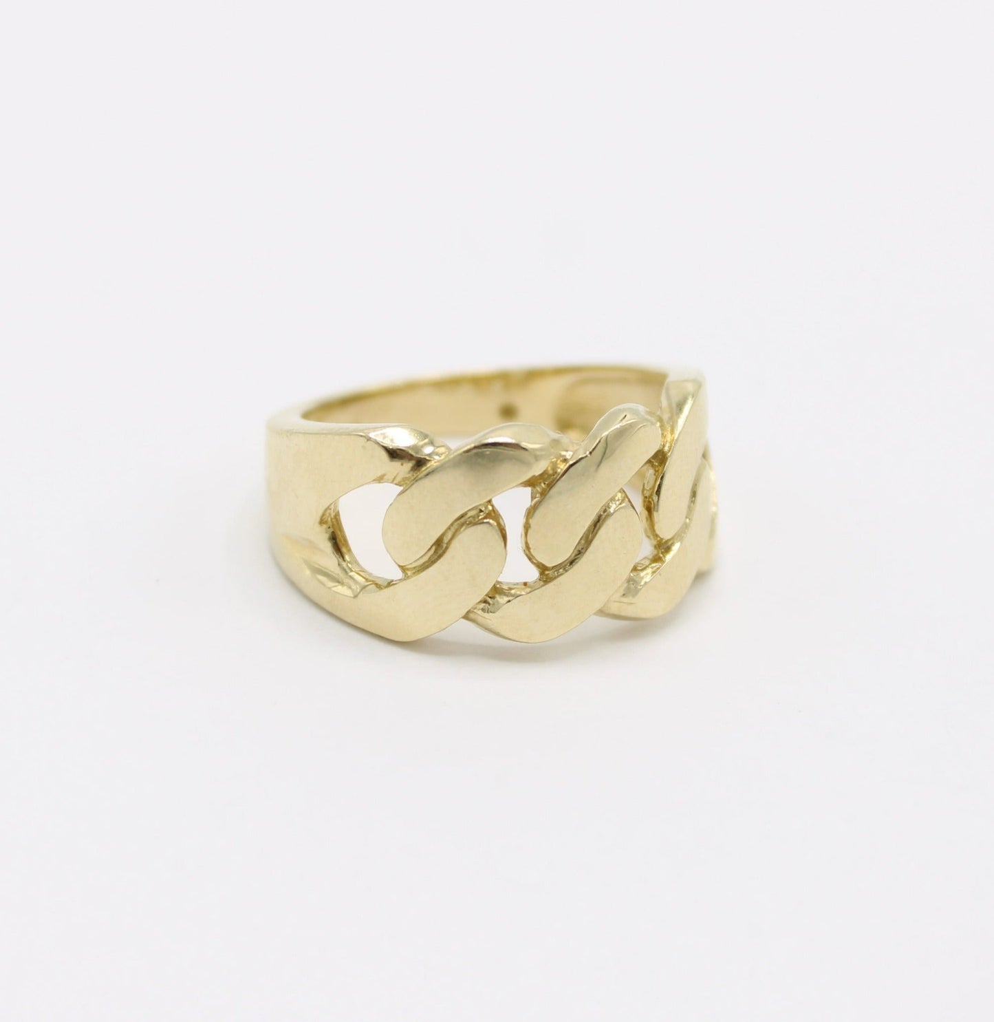 14K Men's Set Cuban Ring and Cuban Bracelet Yellow Gold