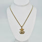 14K Jesus Anchor Pendant With Rope Chain Yellow Gold