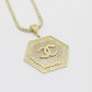14K Fancy Pendant Cz Stones With Ice Chain Yellow Gold