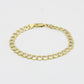 Offer $700.00 Semi-Solid Flat Cuban Bracelet ( Unisex ) Two Tones Yellow Gold